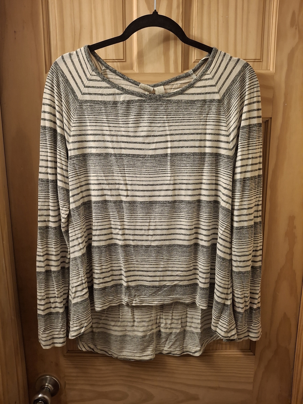 Saint Tropez West Striped Long-Sleeve Top - Cream & Gray
